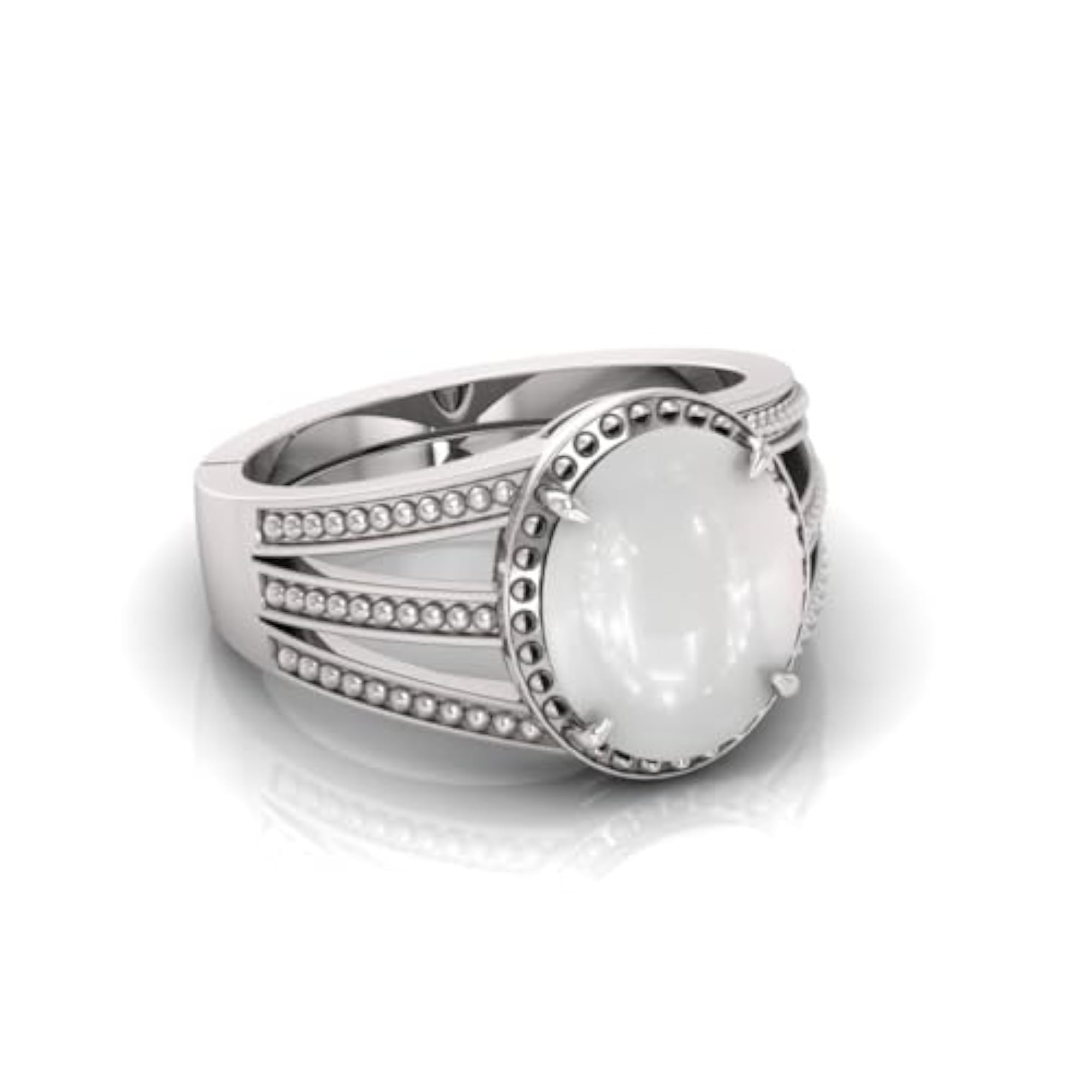 7.25 Ratti Moonstone Adjustable Ring, Lab Certified